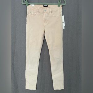 NEW Hudson BCRO tan cream stretchy jeans Midrise Nico super skinny ankle size 27